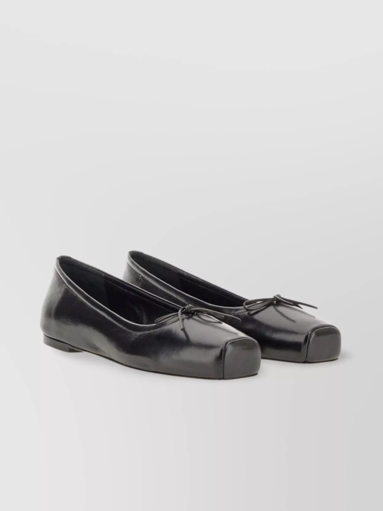 Aeyde "Gabriella" Bow Detail Square Toe Ballerina