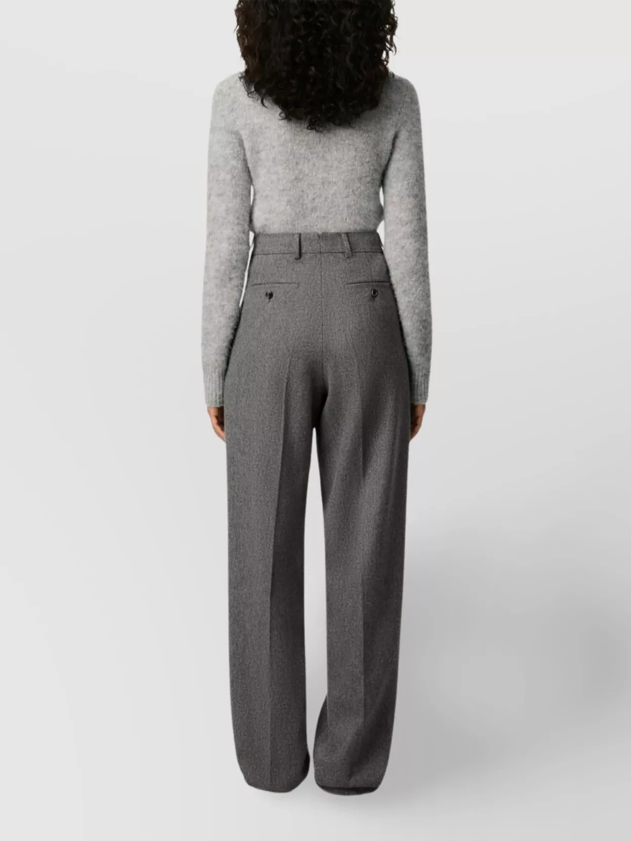 Ami Paris Tailored Wool Trousers Featuring Pleated Front