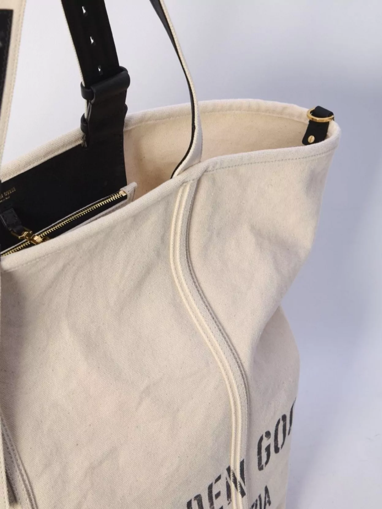 Golden Goose Canvas Tote Bag With Adjustable Handles