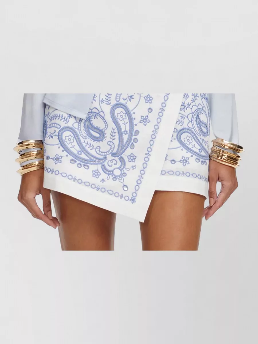 Self-Portrait Linen Blend High-Rise Tailored Shorts