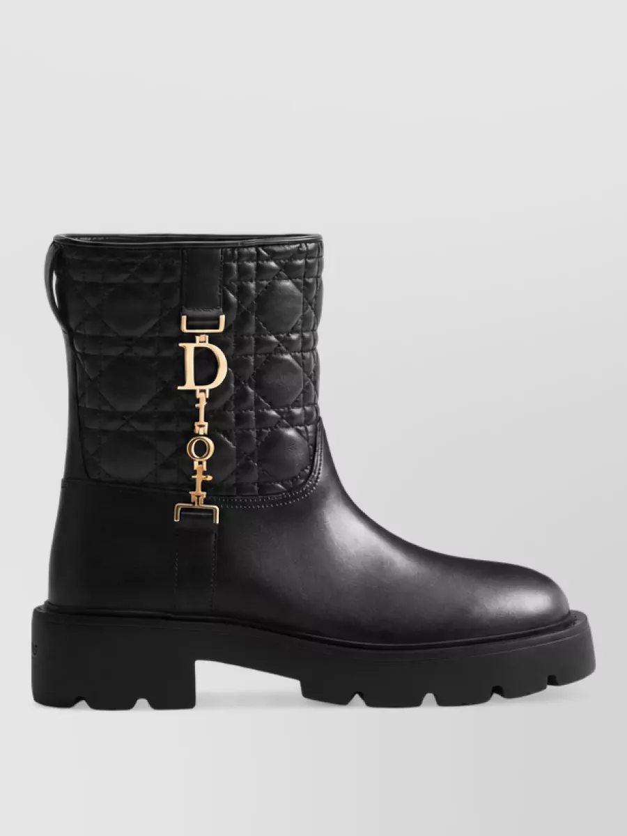 Christian Dior Leather Quilted Ankle Boots