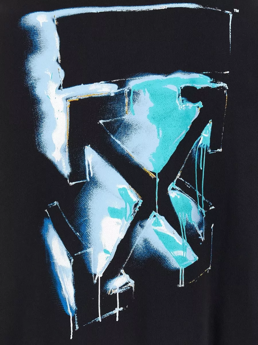 Off-White Cotton Printed Hoodie