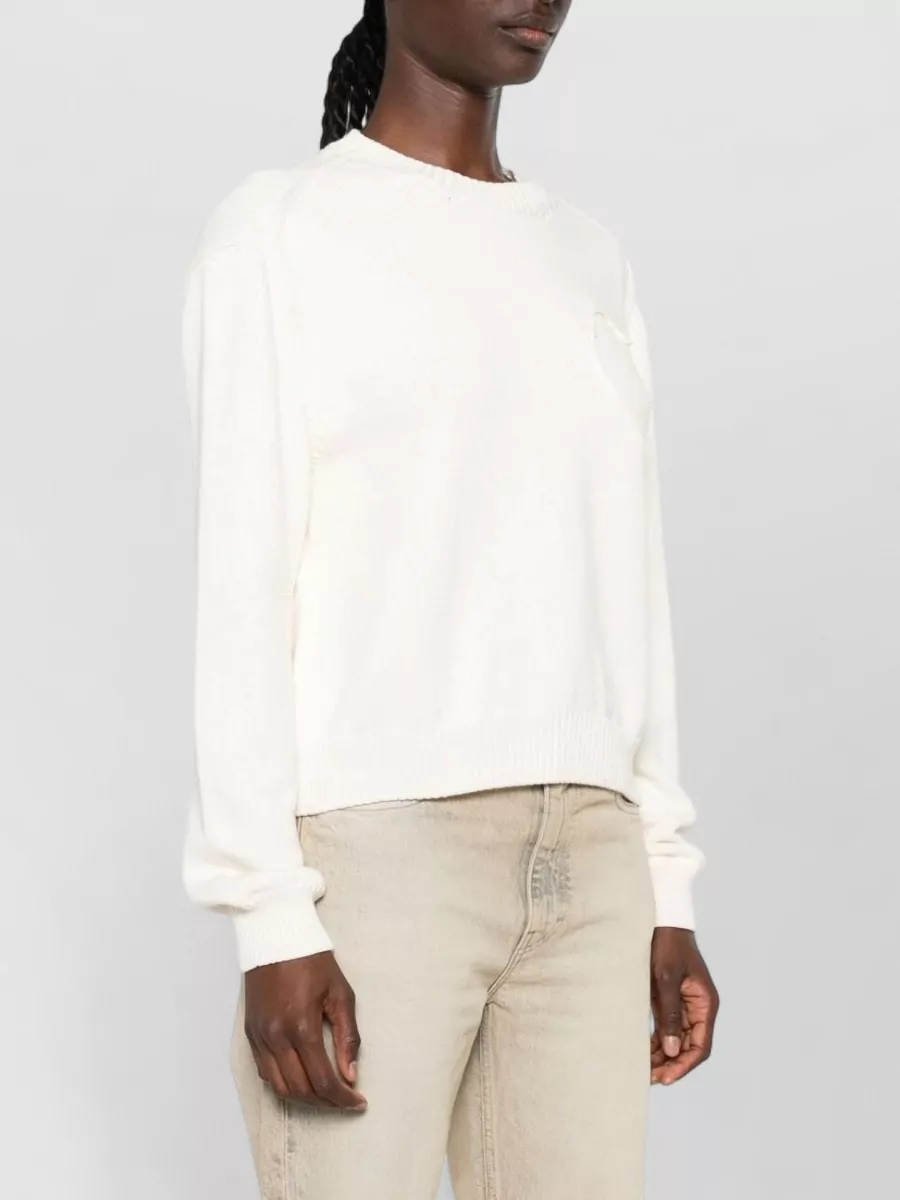 Moschino Ribbed-Knit Heart-Motif Sweatshirt