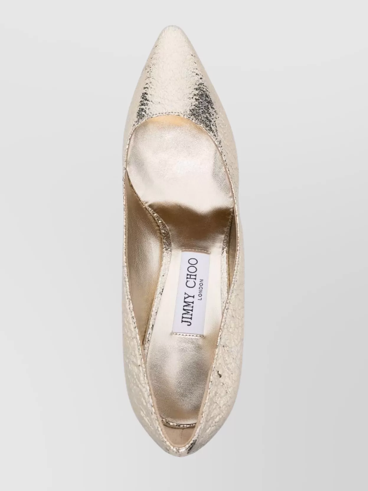 Shop Jimmy Choo Pointed Toe Cracked Leather Pumps 85 In Grey