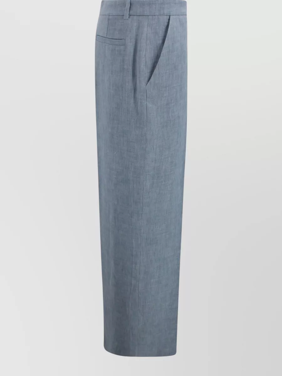 Parosh Linen High-Rise Tailored Trousers