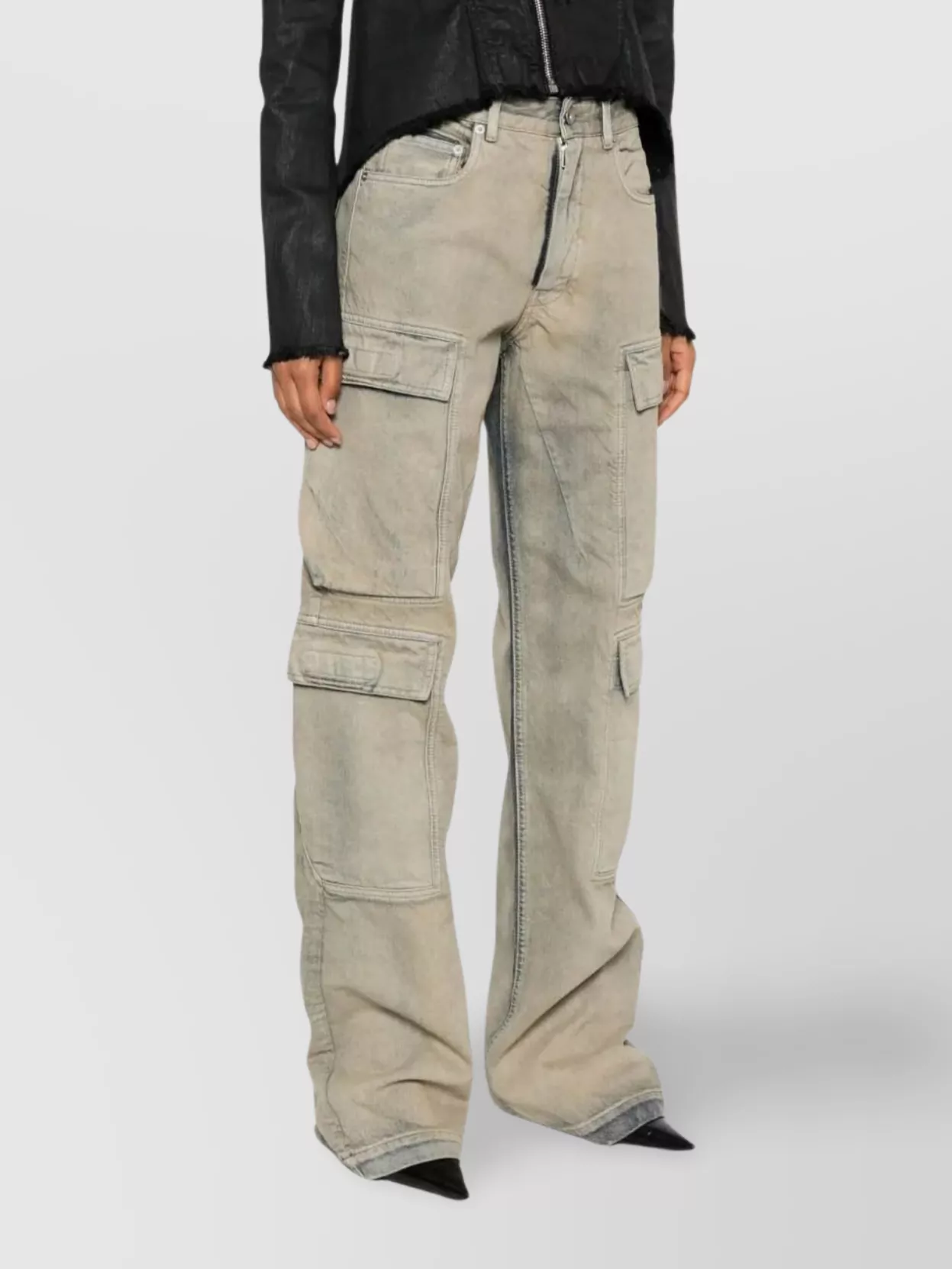 Rick Owens Drkshdw Utility Straight Leg Cargo Denim Trousers