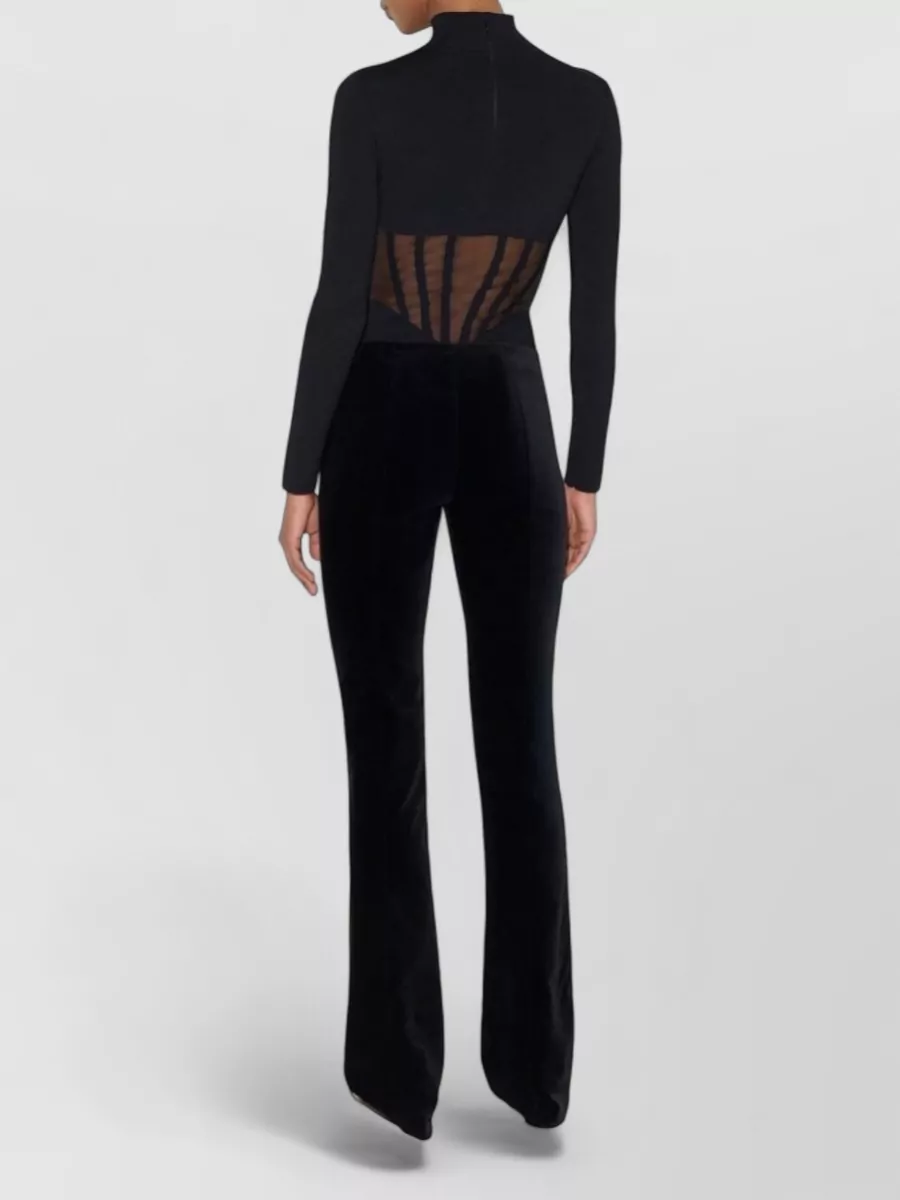 Elisabetta Franchi Ribbed Slim-Fit High-Neck Bodysuit
