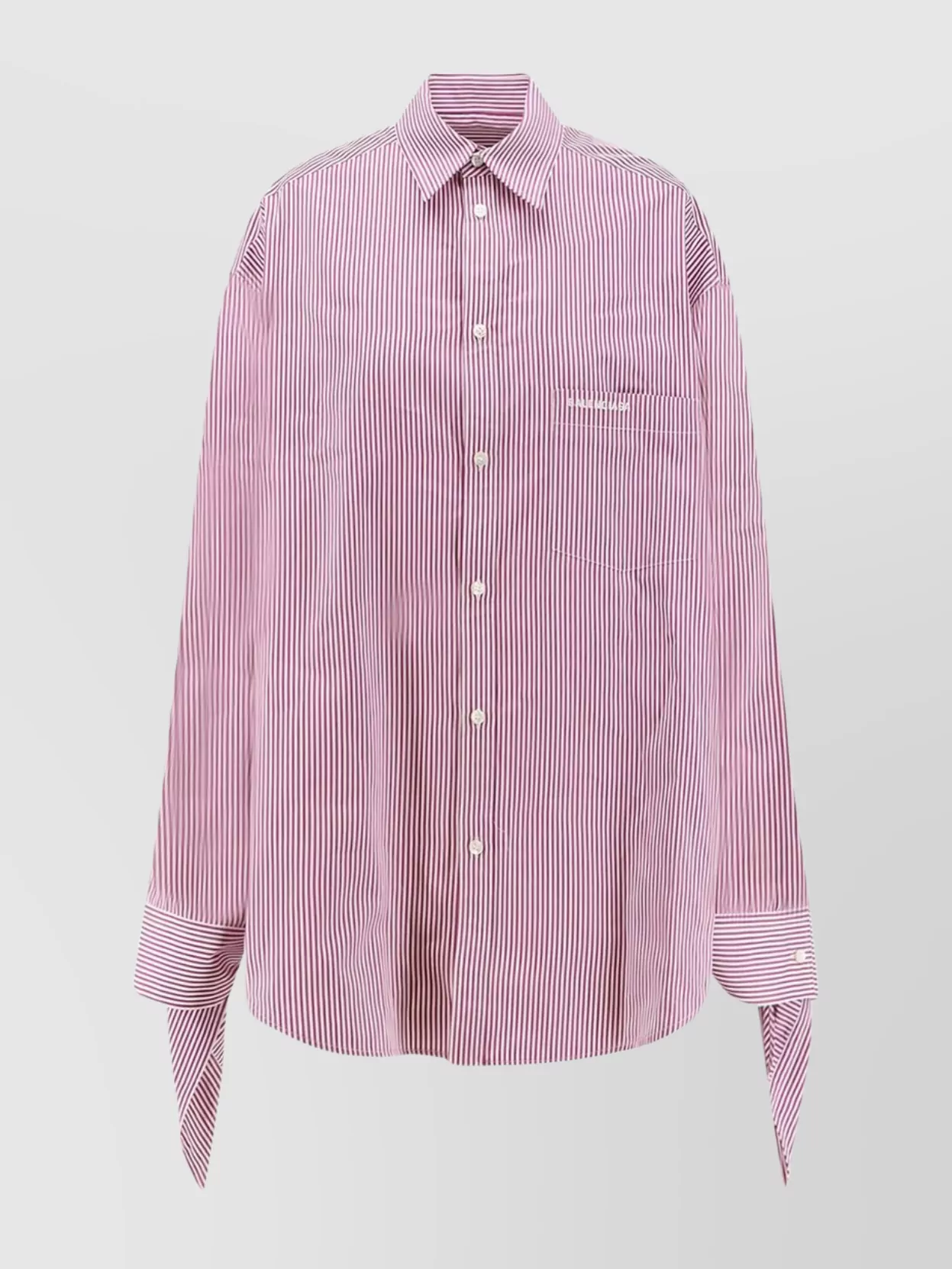Balenciaga Striped Long Sleeve Top For Casual Wear In Pink