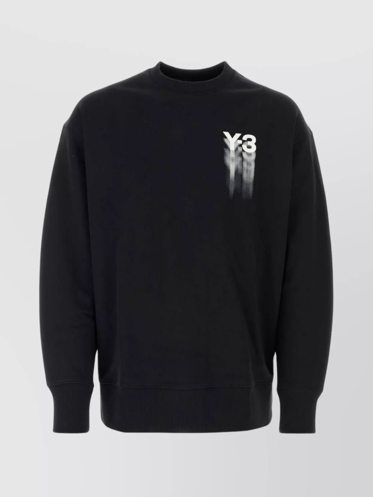 Shop Y3 Yamamoto Ribbed Crewneck Sweater With Hem And Cuffs
