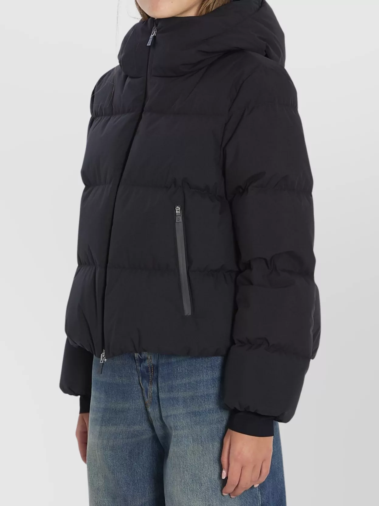 Herno Women Double-layer Down Jacket With Hood In Black
