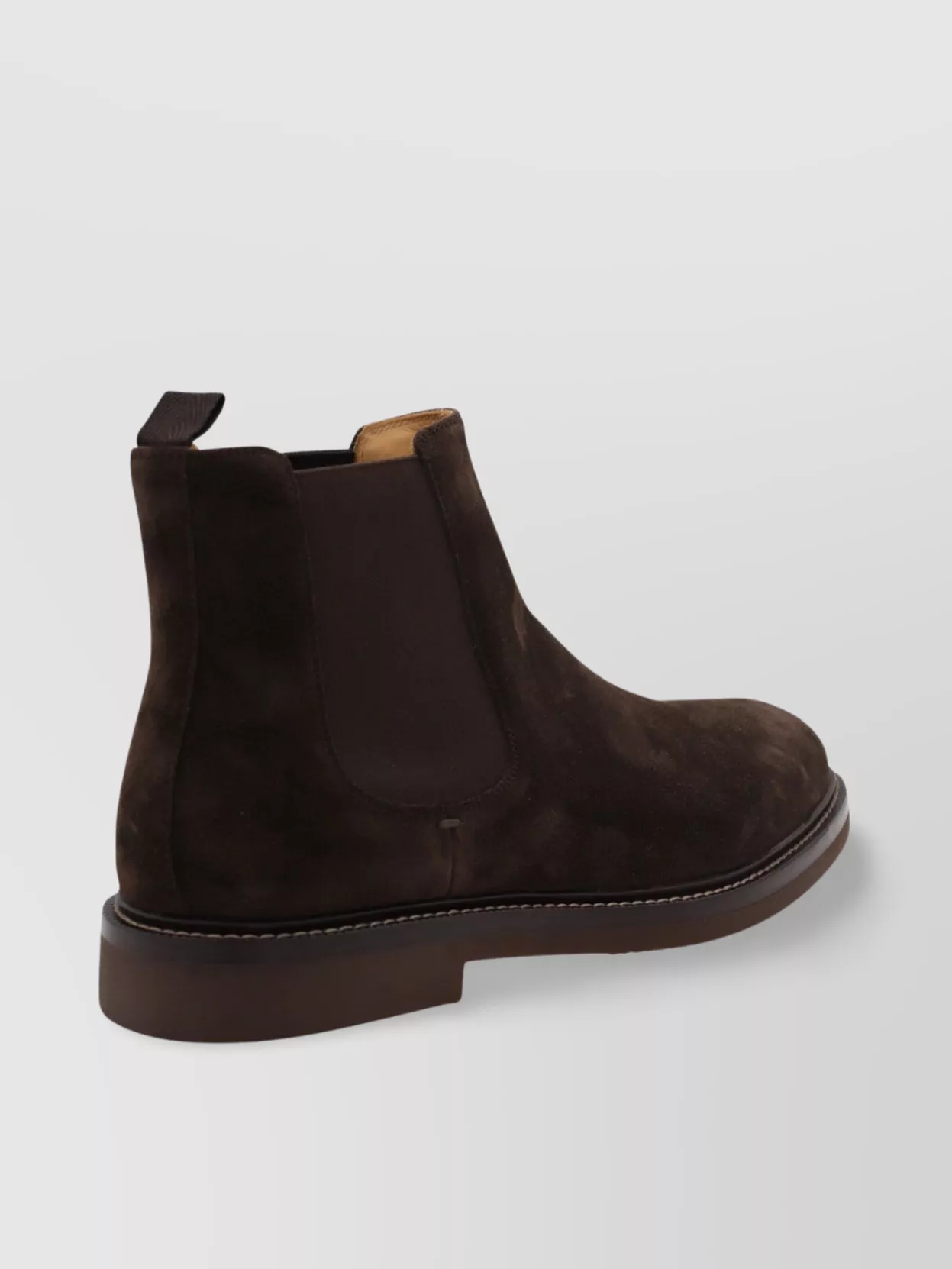 Brunello Cucinelli Stacked Heel Suede Ankle Boots