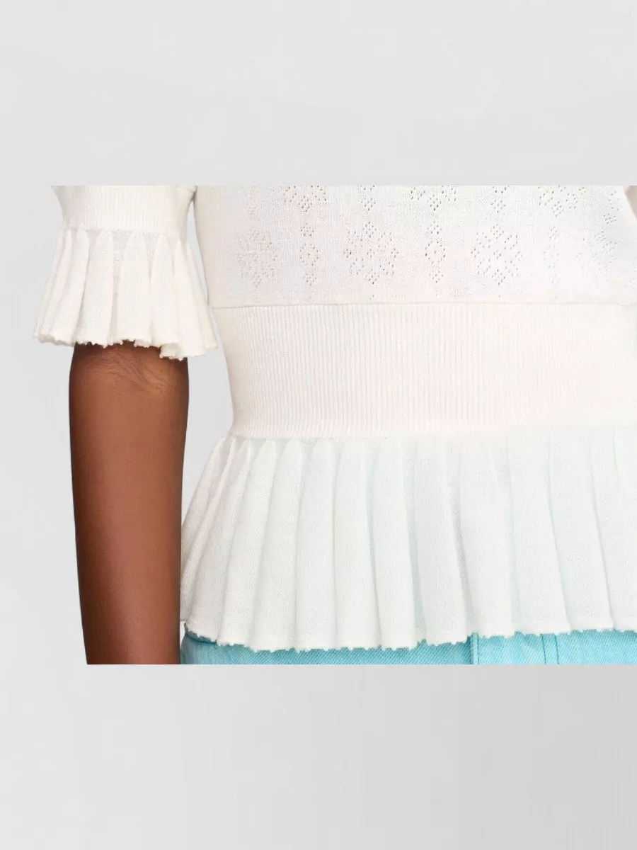 Chloé Wool Ruffled Cropped Sweater
