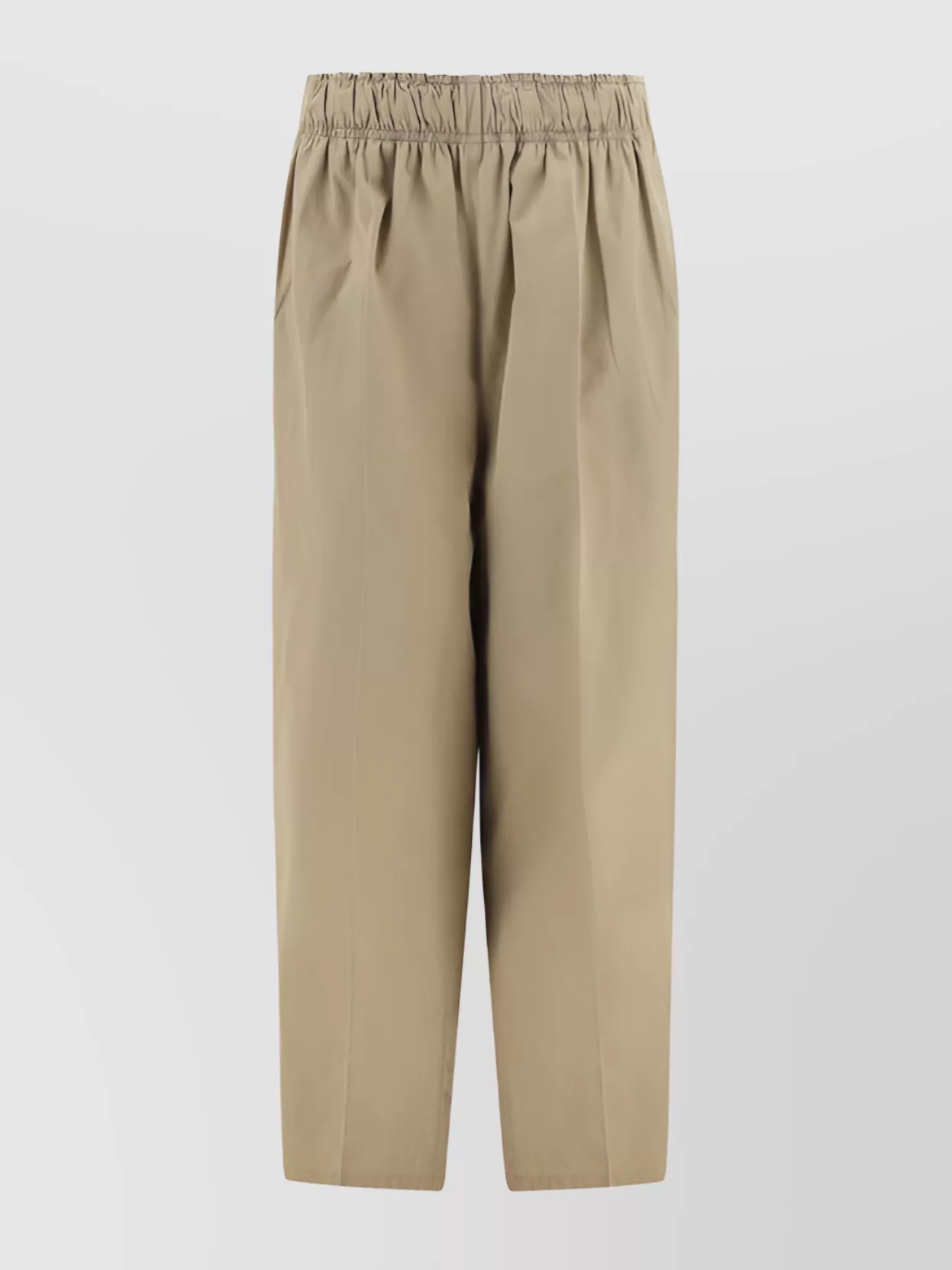 Shop Prada Oversize Cotton Wide-leg Trousers