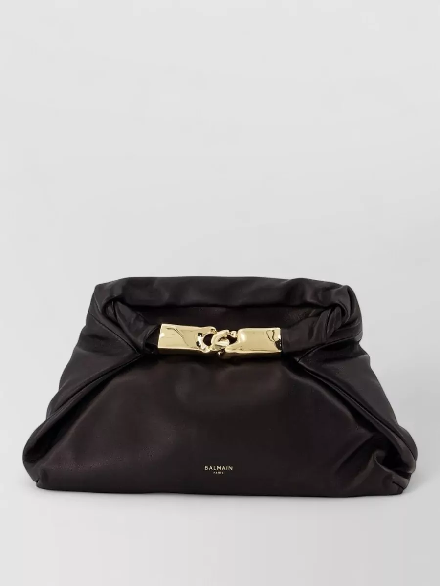 Balmain small lambskin clutch bag
