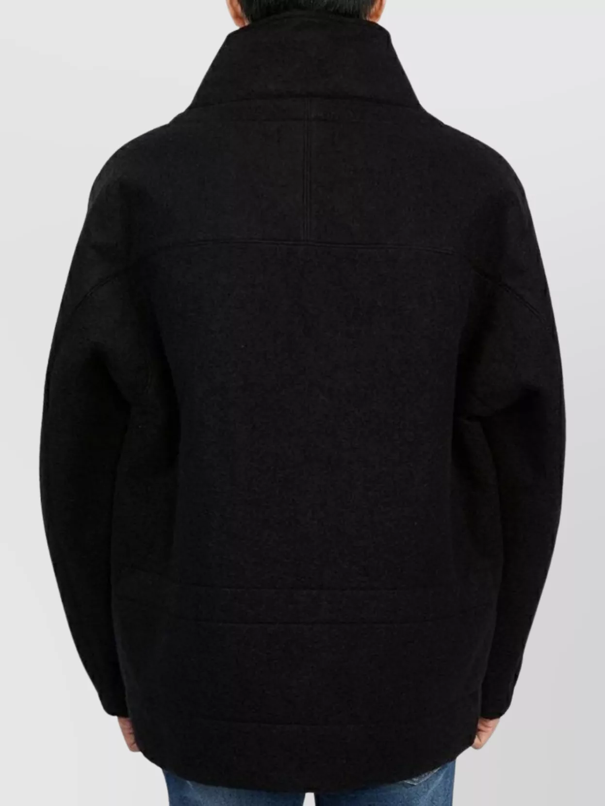 Stone Island High Collar Front Pocket Long Sleeves Jacket In Black