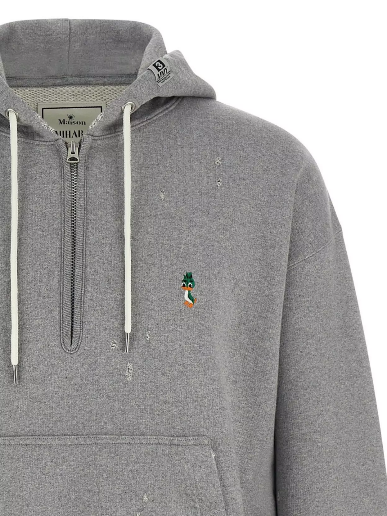 Maison Mihara Yasuhiro Layered Half-Zip Hoodie Featuring Front Pocket