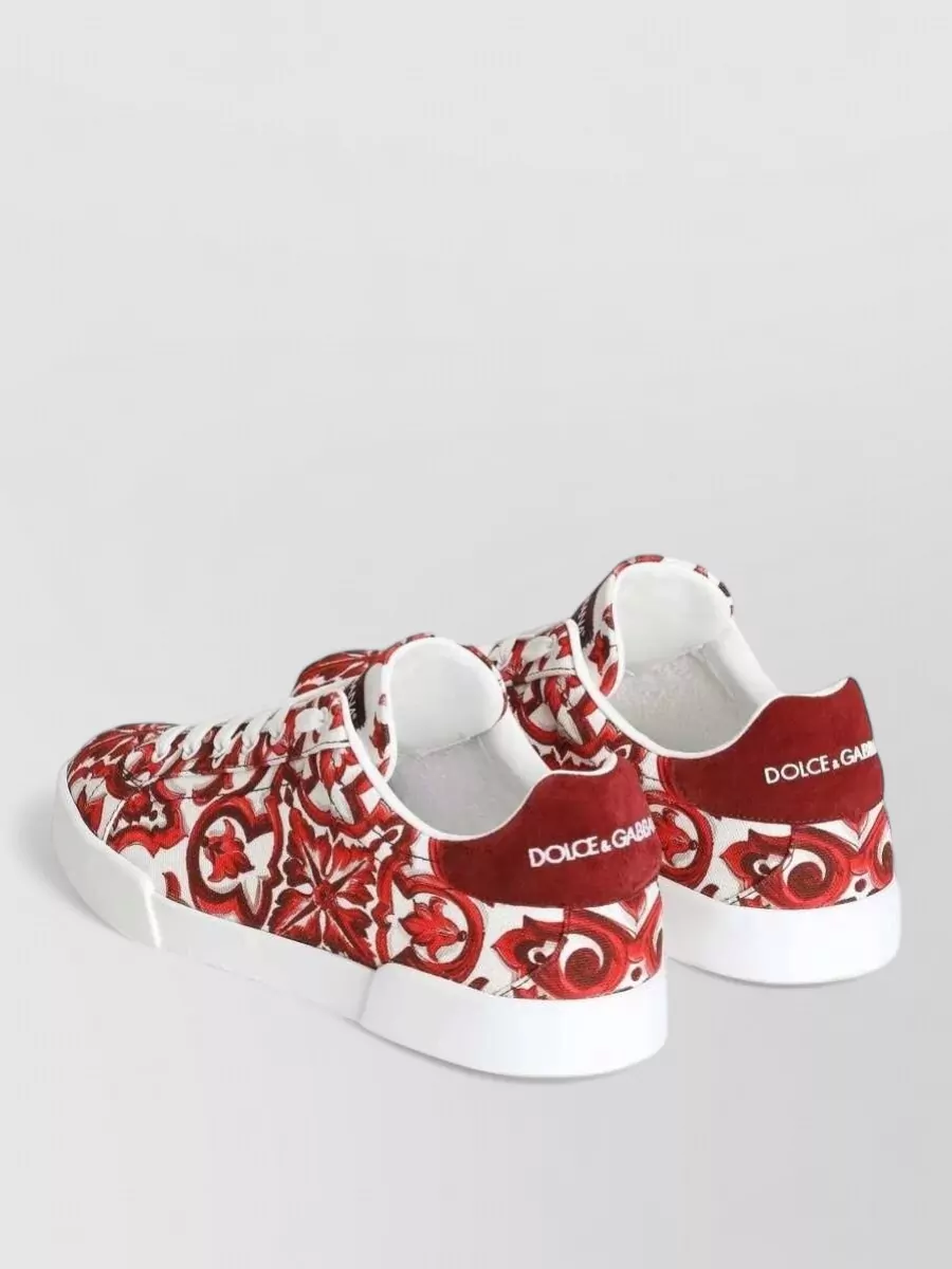 Dolce&Gabbana Majolica Print Canvas Low-Top Sneakers