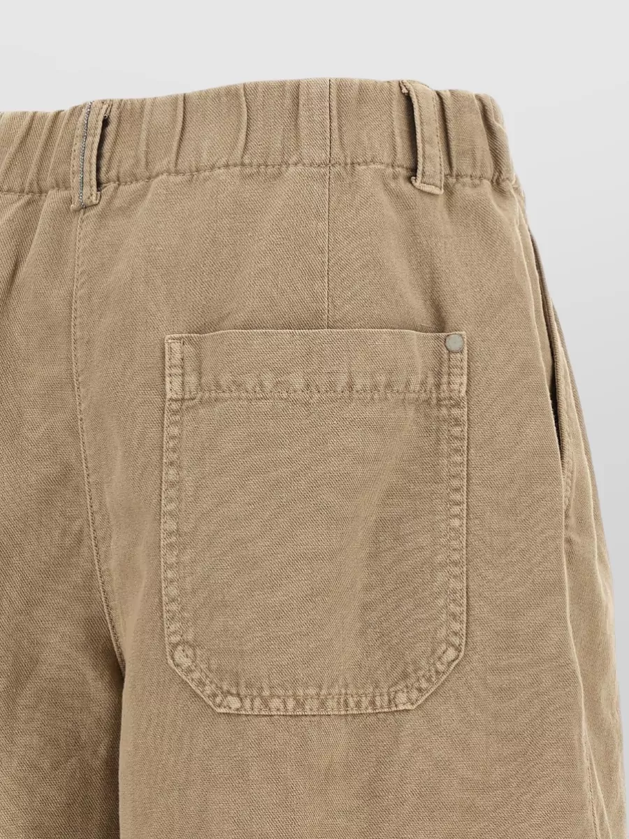 Brunello Cucinelli Cotton Linen Baggy Tailored Shorts