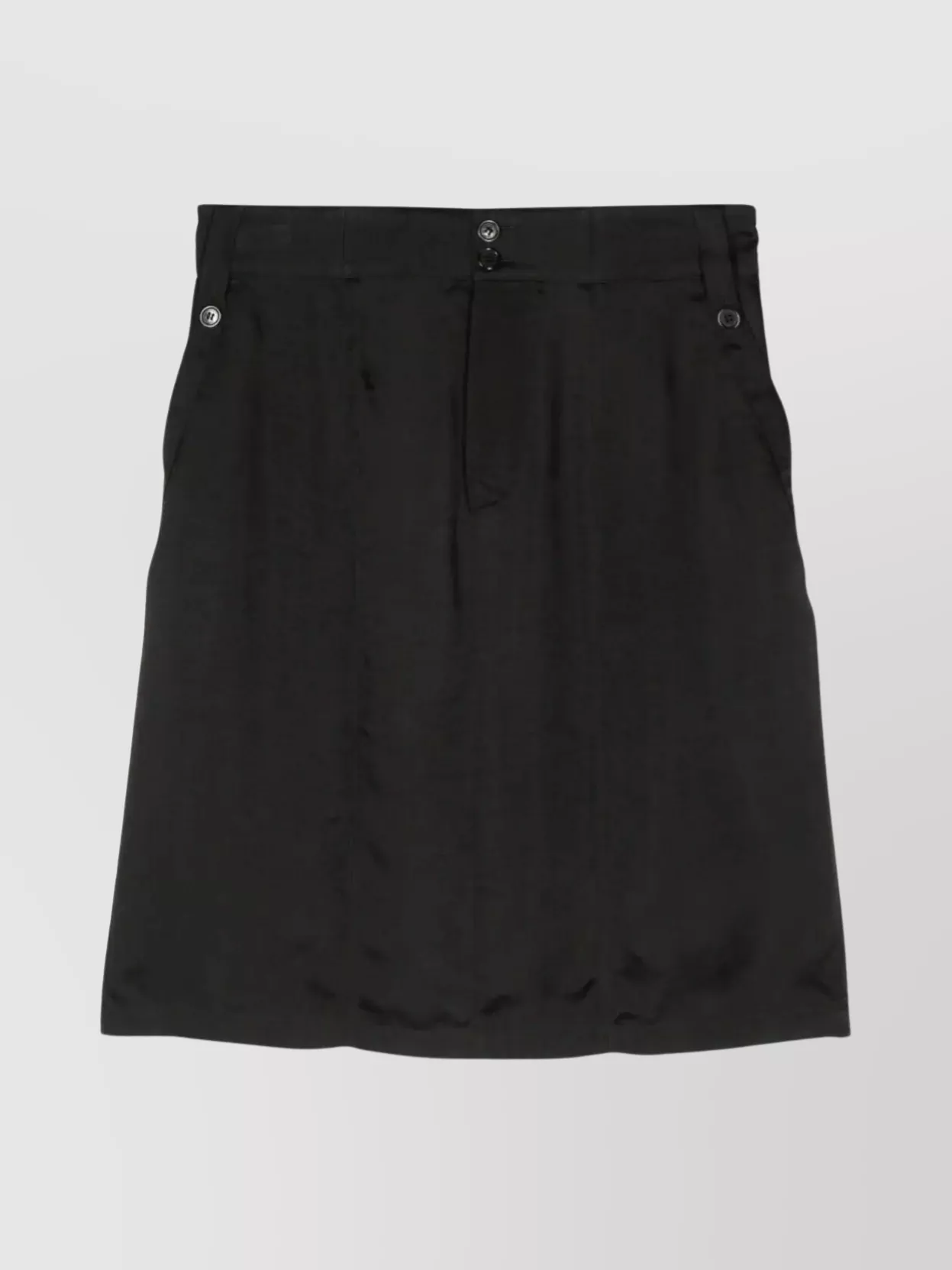 Saint Laurent Pleated Skirt With Back Slit And Pockets In Black