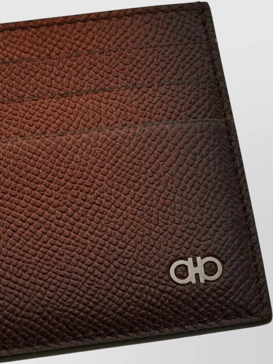 Ferragamo Micro Gancio Wallet Textured Finish Detail