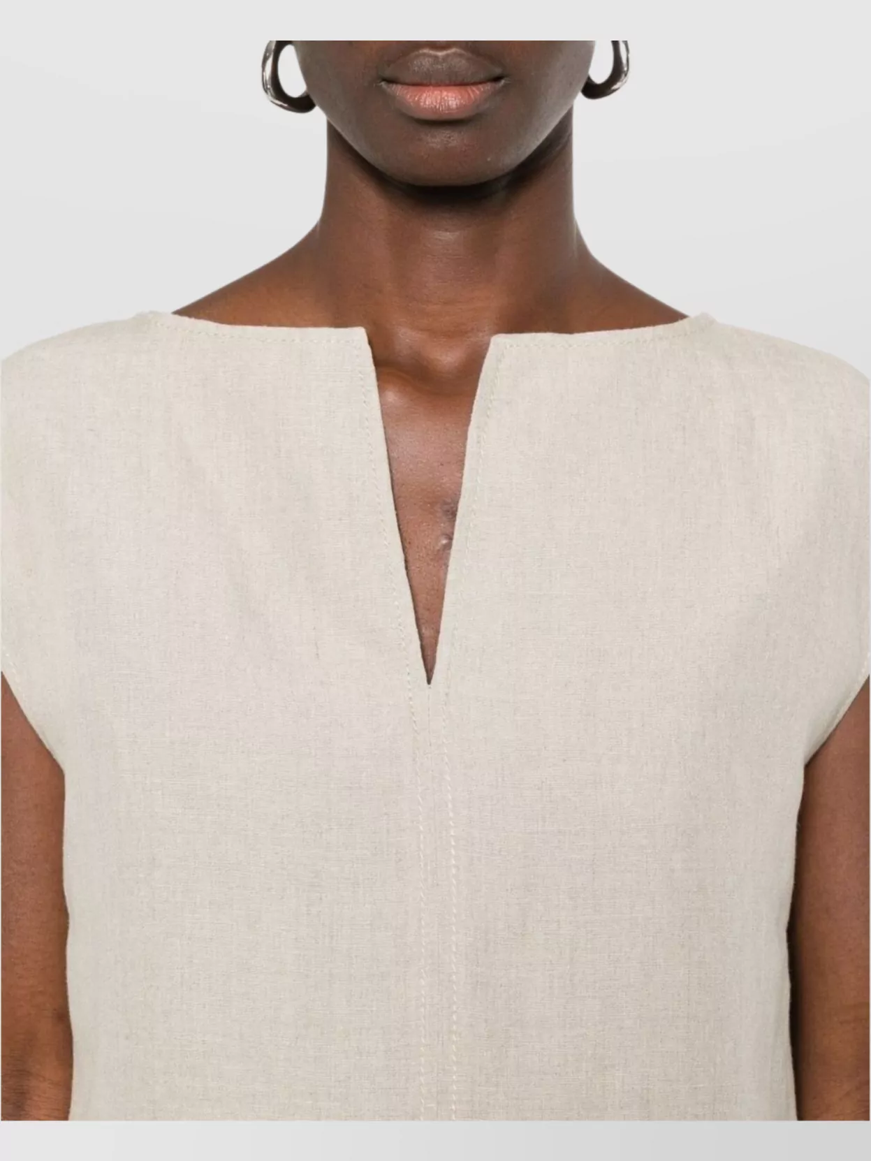 Max Mara Lightweight V-Neck Sleeveless Top With Relaxed Fit