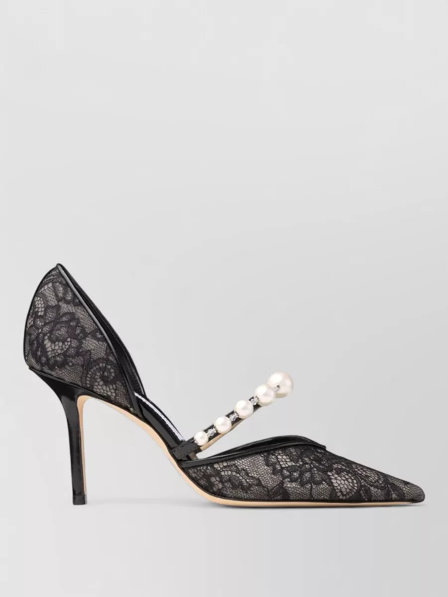 Jimmy Choo lace pearl embellished pumps