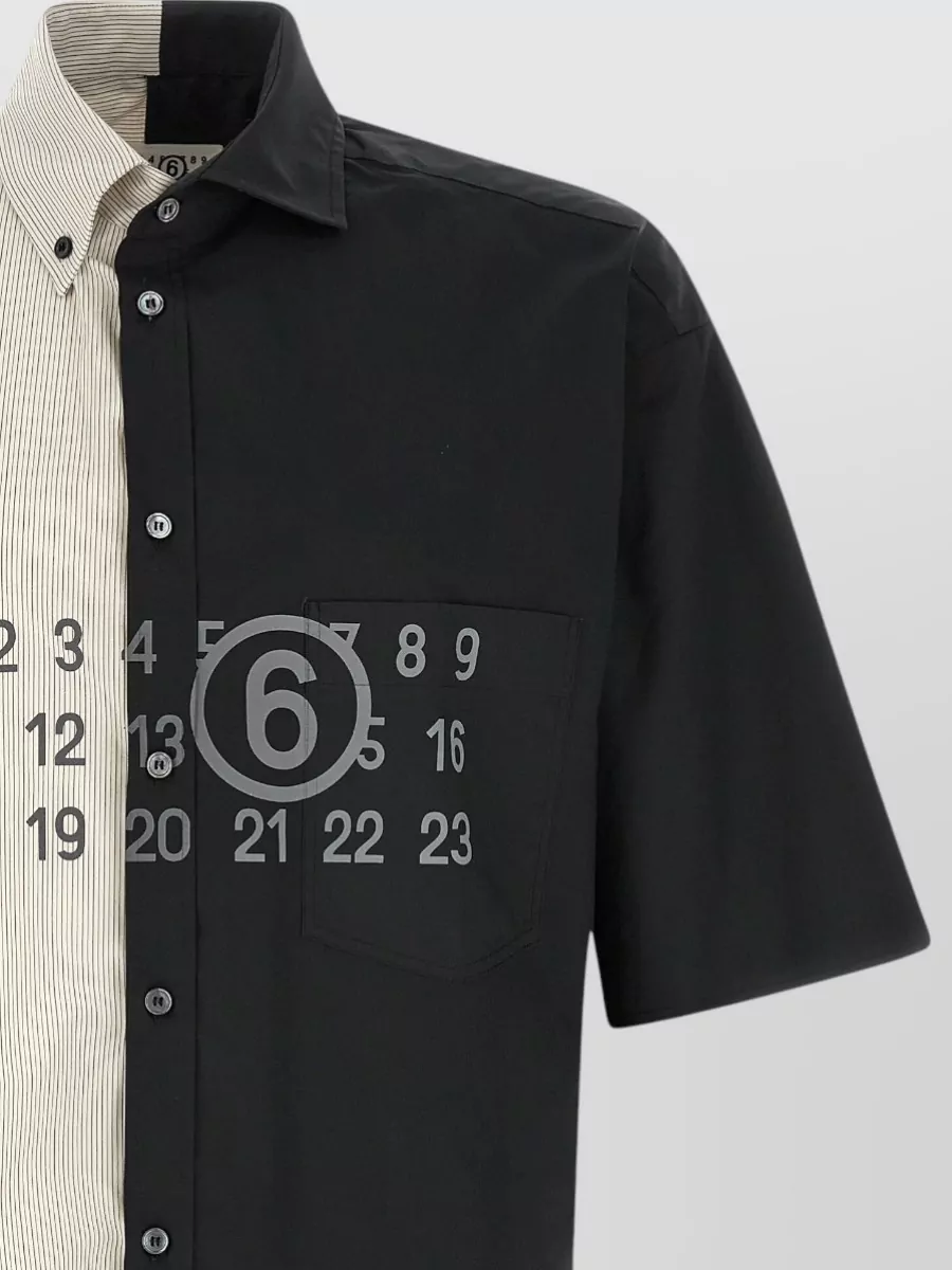 Mm6 Maison Margiela Patchwork Shirt Button Down Collar