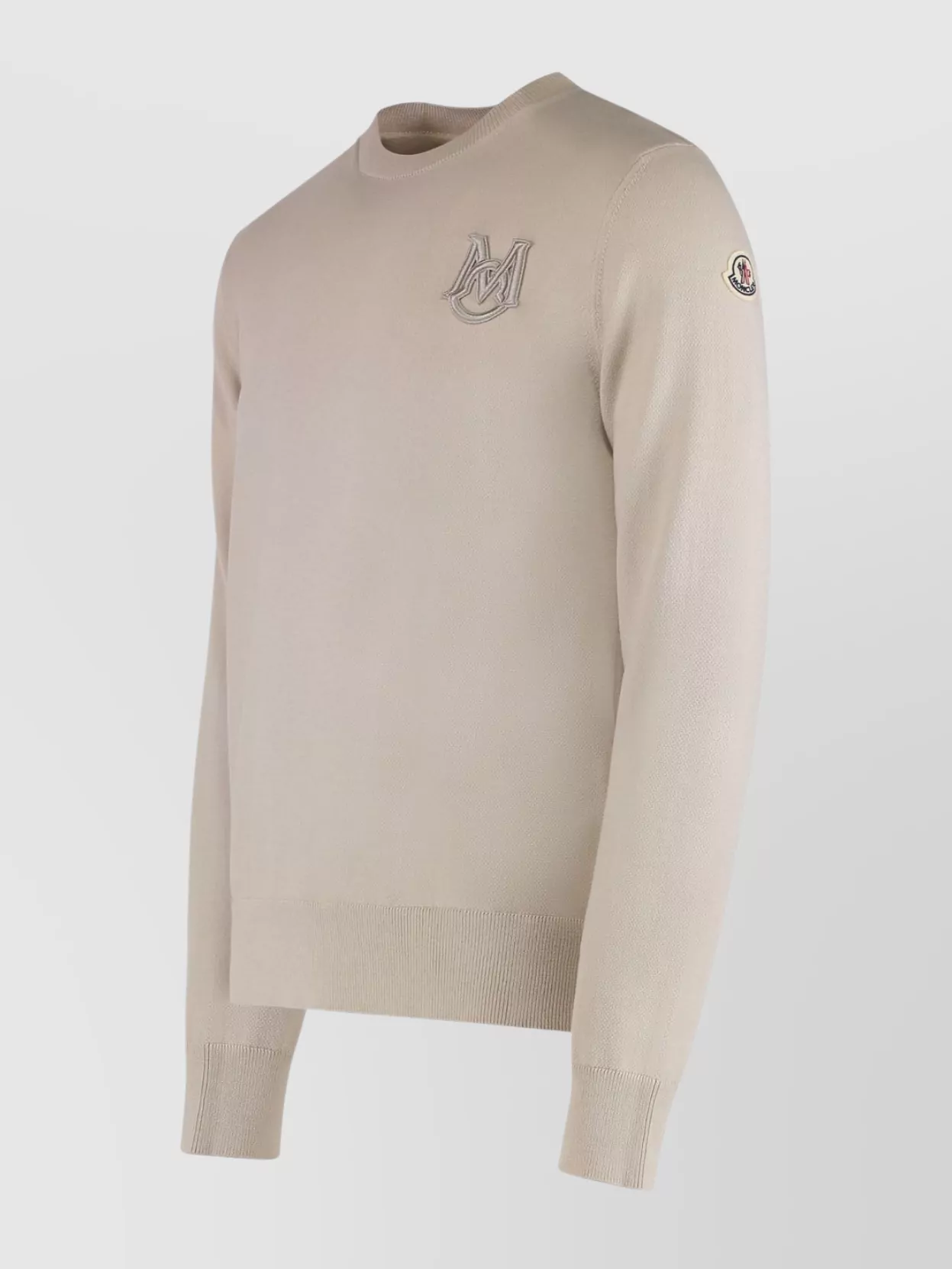 Moncler Cotton Pullover With Crew Neck And Embroidery