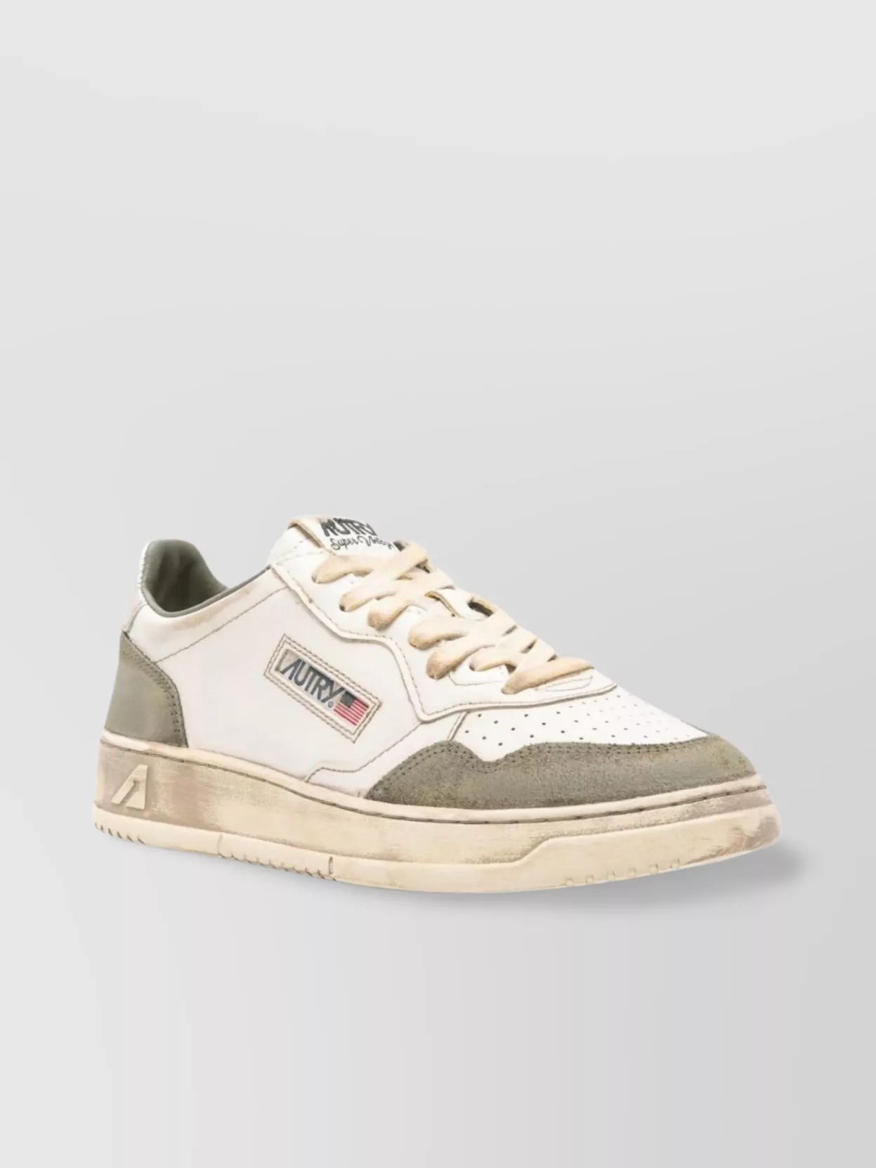Autry Low Top Sneakers With Contrasting Leather Inserts In Neutral