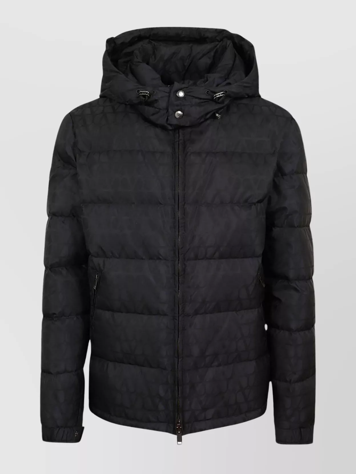 Shop Valentino Adjustable Hood Quilted Hooded Jacket In Black