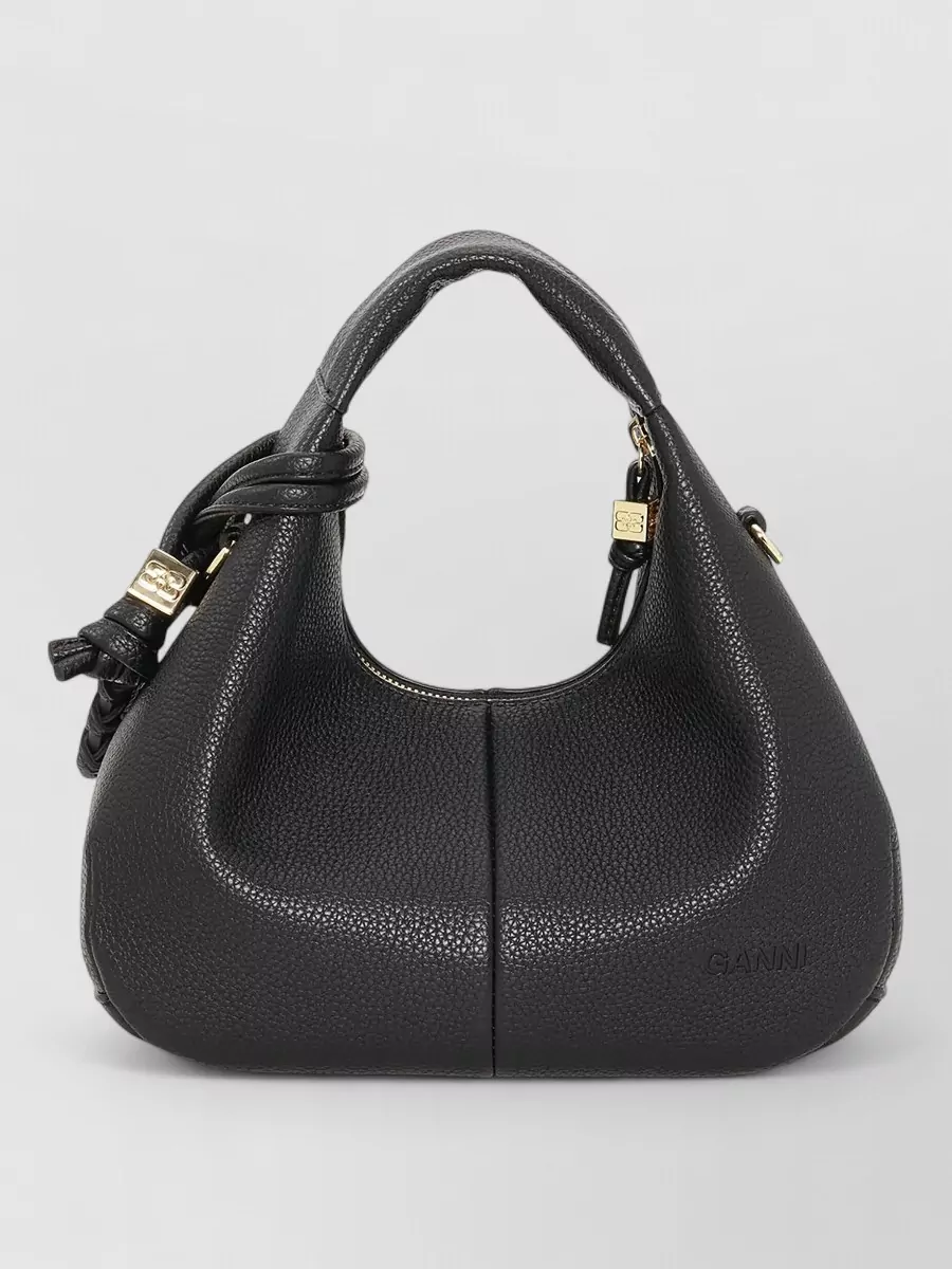 Ganni mini hobo faux leather shoulder bag
