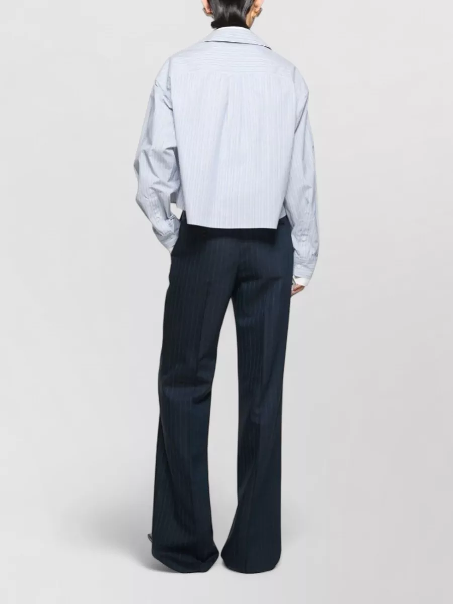 Acne Studios Striped Layered Cropped Shirt