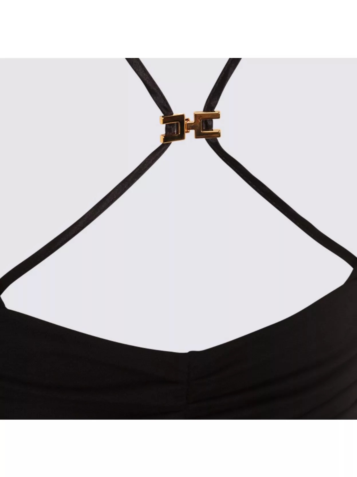 Elisabetta Franchi Plunging Neckline Jumpsuit With Ruched Strappy Back