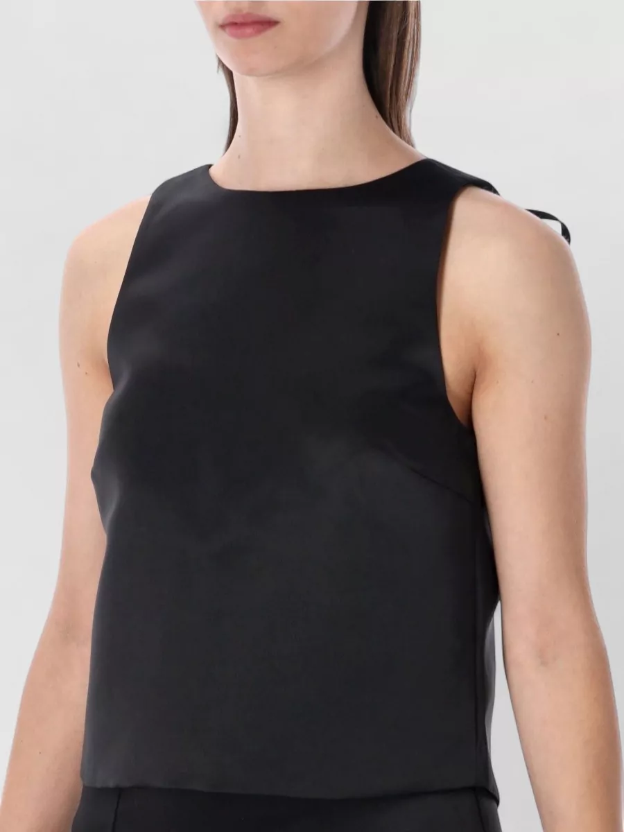 Ganni Satin Sleeveless Open Back Top