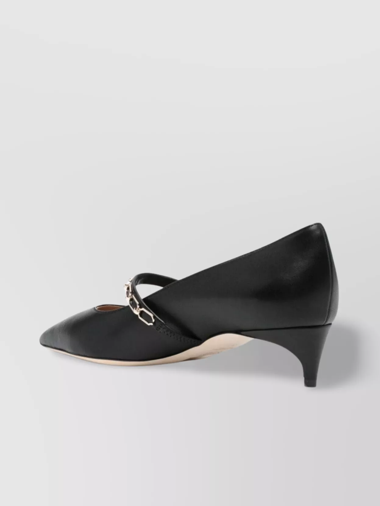 Malone Souliers Chain Kitten Heel Pointed Toe Ballerinas
