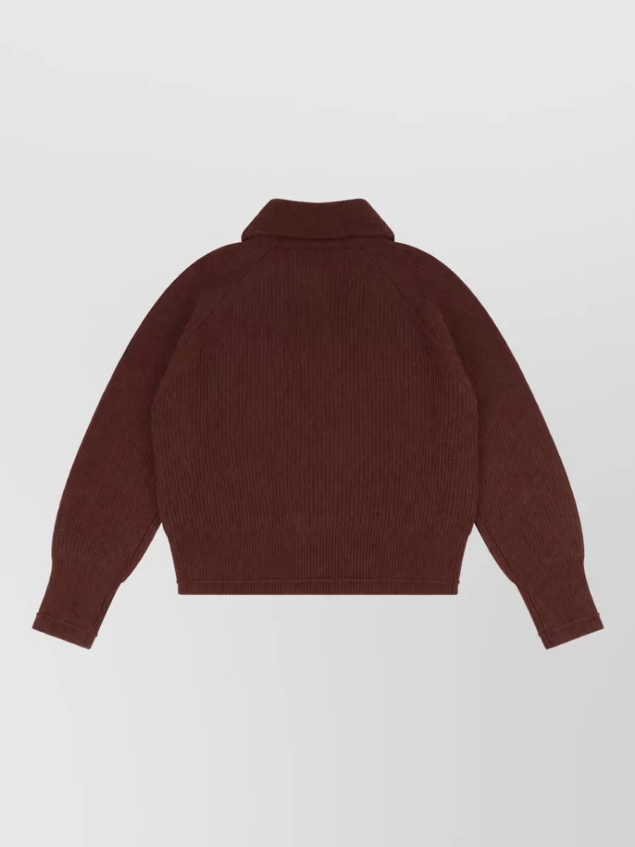 Entire Studios Wool Ribbed Quarter Zip Jumper