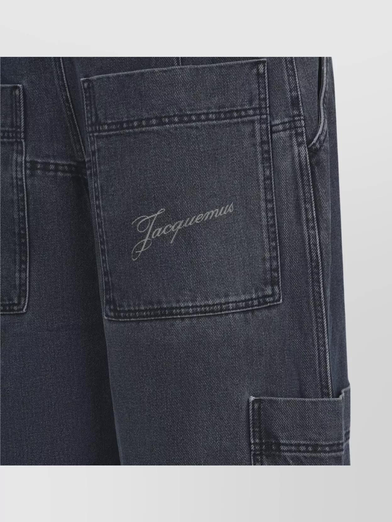 Jacquemus Navy Blue Cotton Le Cargo De-nimes Carre Jeans In Multi
