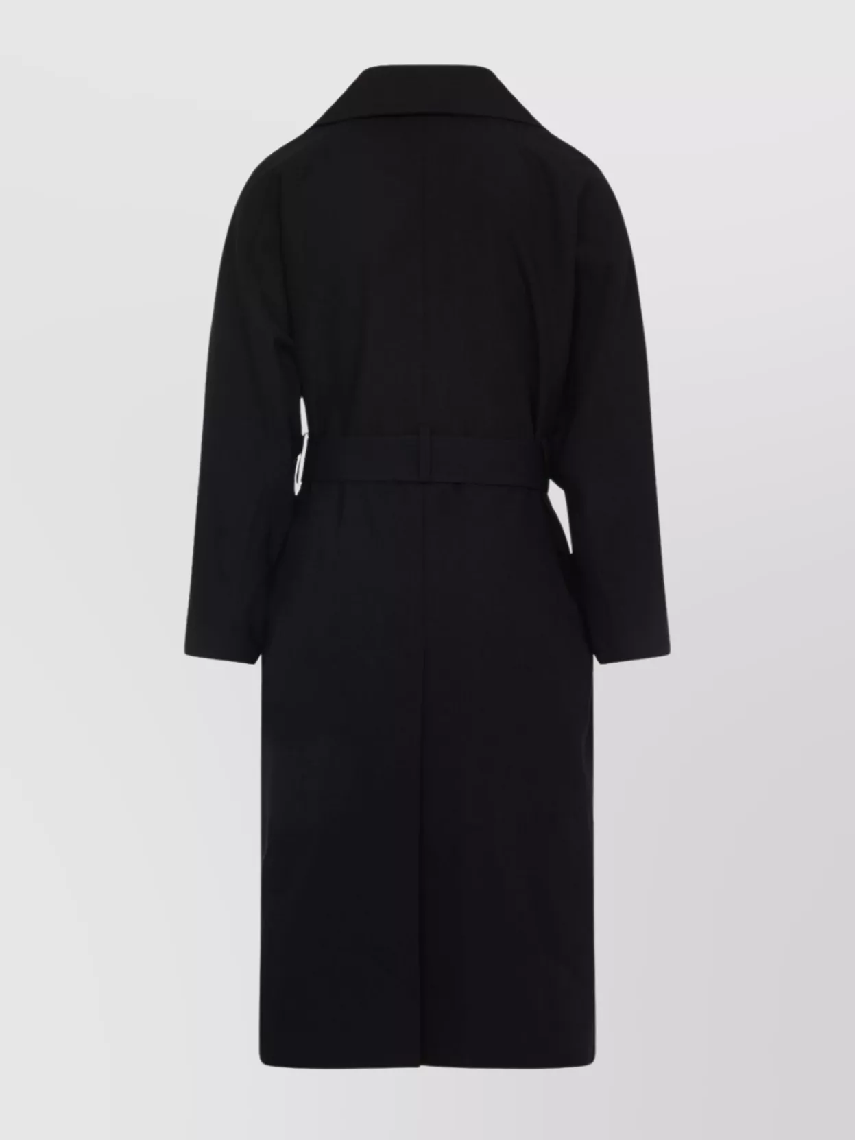 Saint Laurent Wool Coat With Central Back Slit In Blue