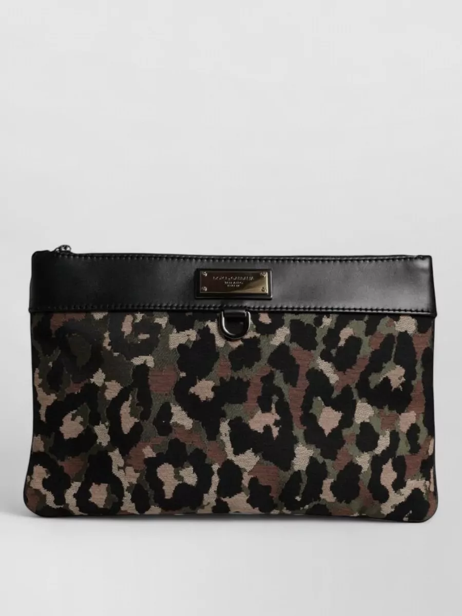 Dolce&Gabbana leopard jacquard clutch bag