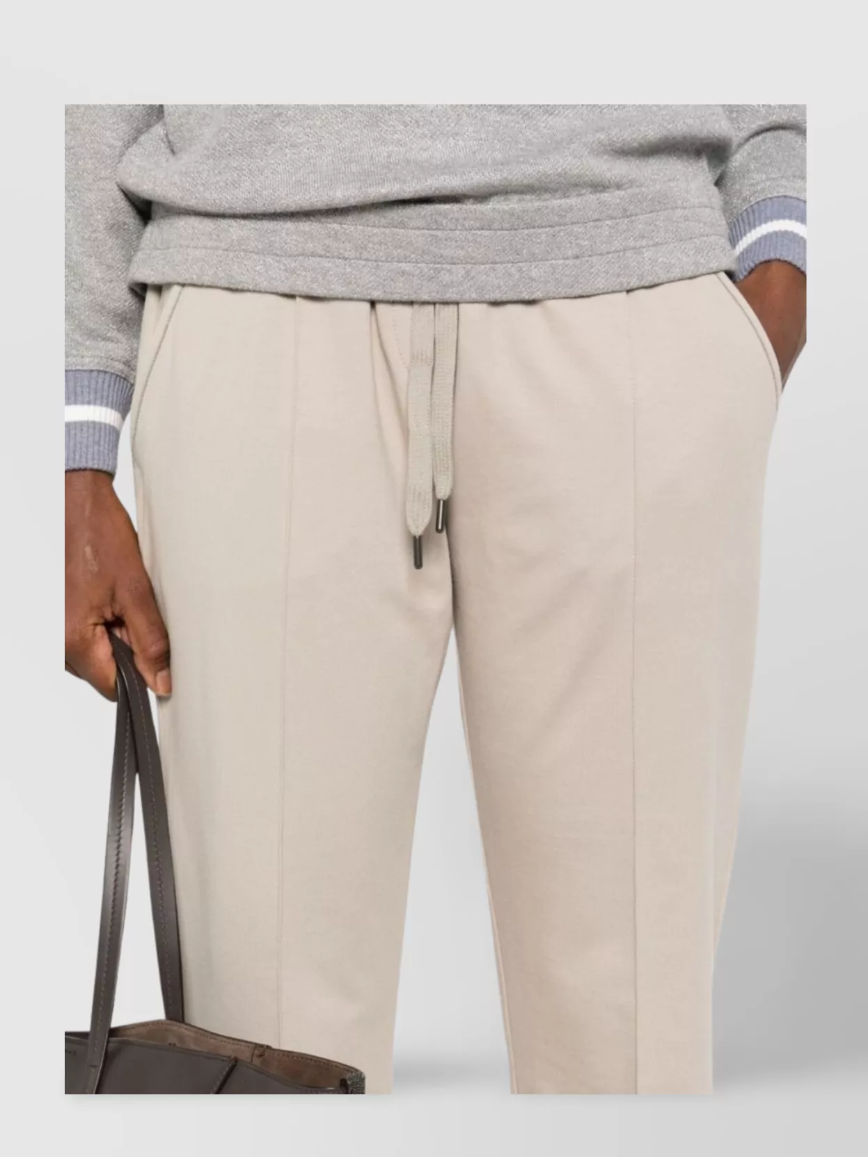 Brunello Cucinelli Cotton Sweatpants Elastic Waistband In Neutral