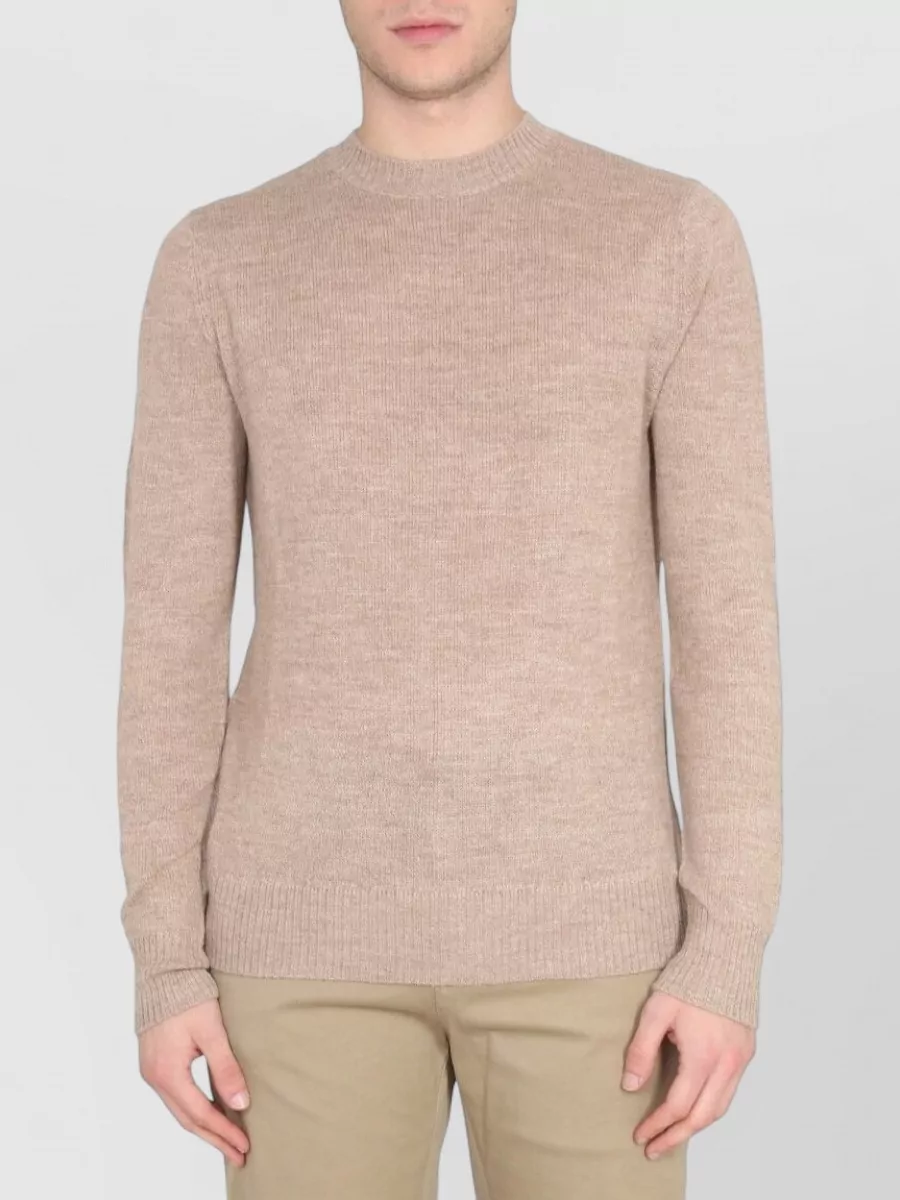 Ballantyne ribbed wool cross-neck jumper