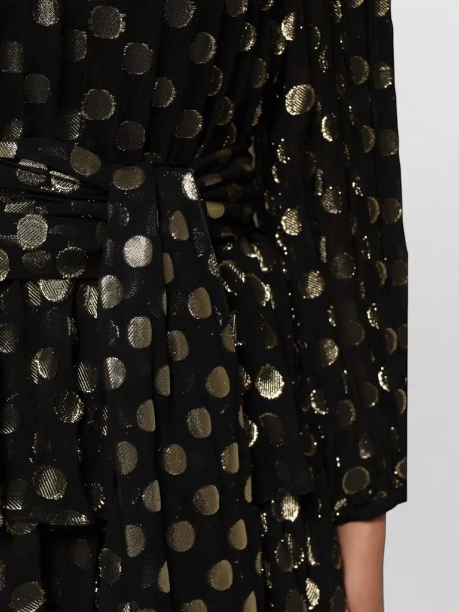 Dolce&Gabbana Silk Polka-Dot Long-Sleeve Mini Dress