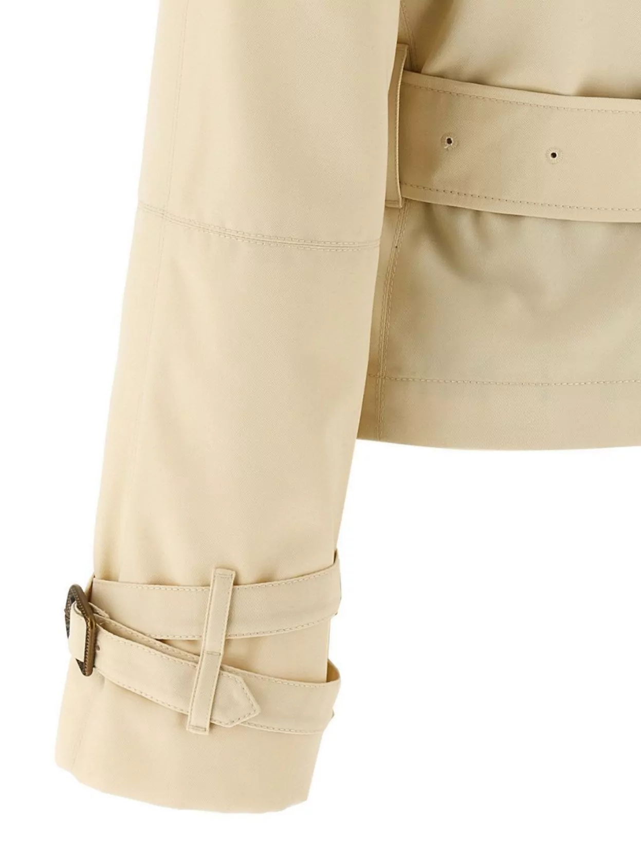 Shop Burberry Short Trench Coat With Belt And Buckle