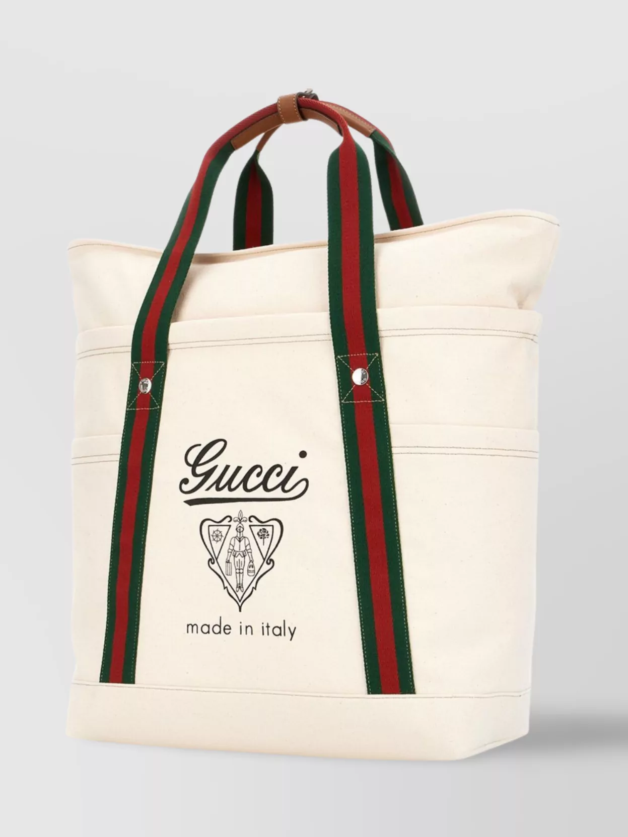 Gucci Striped Canvas Tote Bag