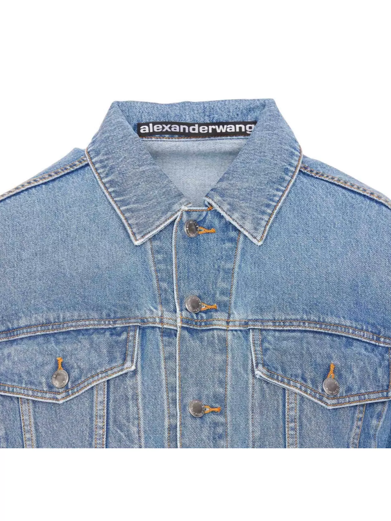 Alexander Wang Denim Jacket With Contrast Stitching And Front Pockets