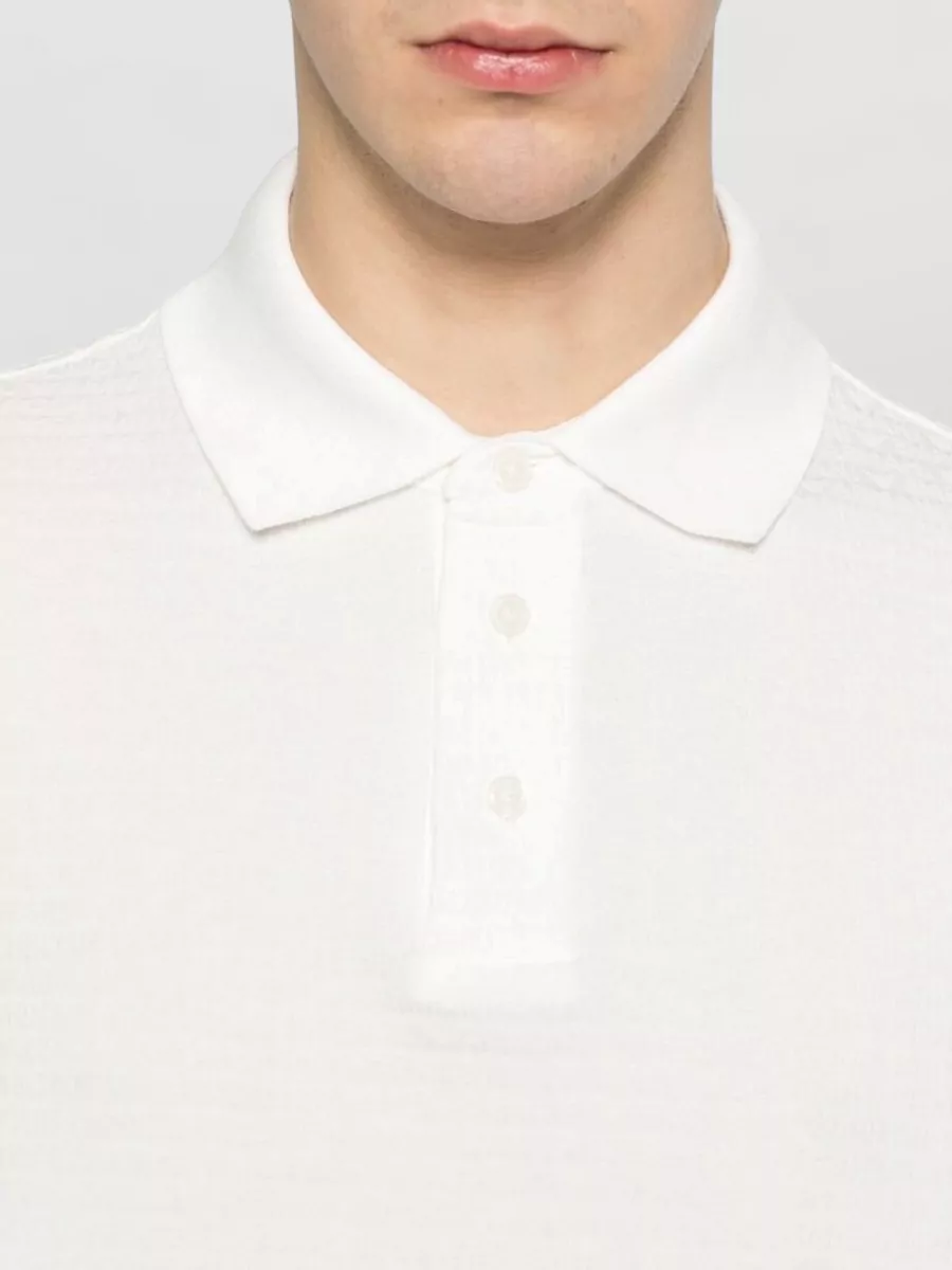 Emporio Armani Cotton Textured Short-Sleeve Polo Shirt
