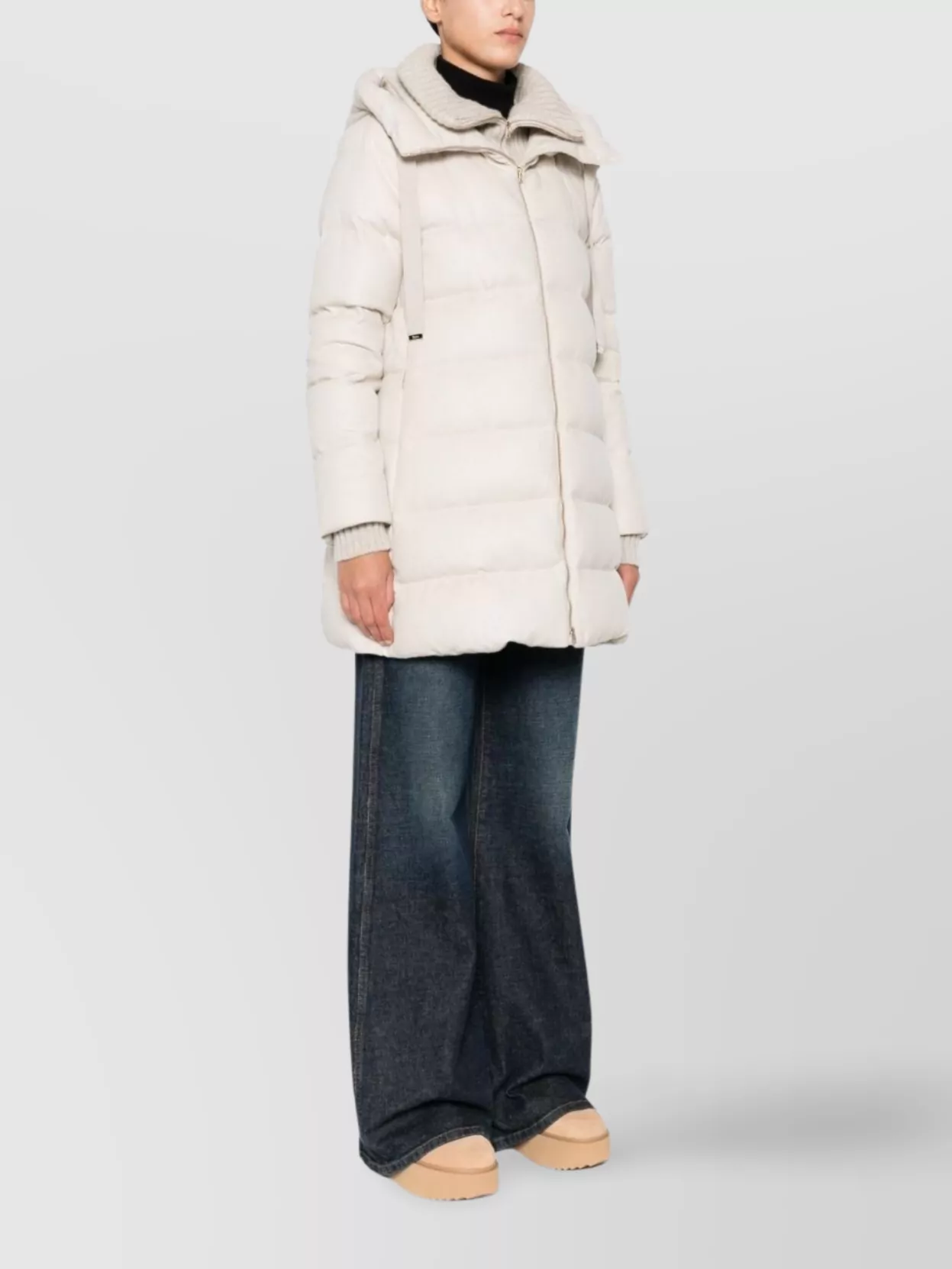 Herno Hooded Long Quilted Jacket And Pockets