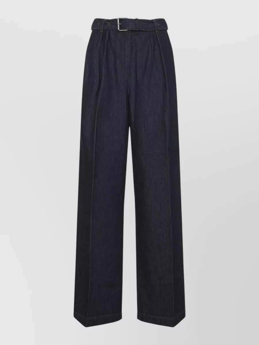Dries Van Noten Denim High-Rise Wide-Leg Trousers
