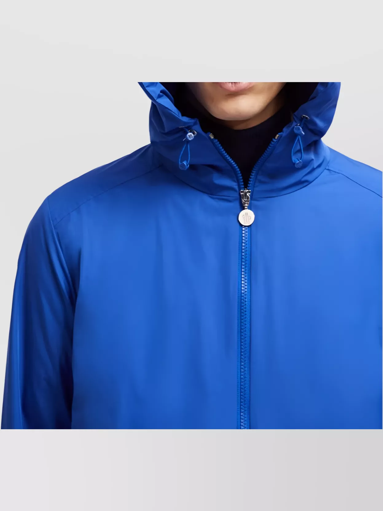 Moncler Windbreaker Jacket With Hood And Tricolour Trim