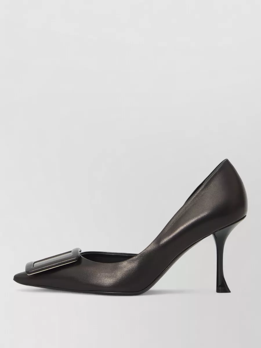 Roger Vivier Leather Pointed-Toe Dorsay Pumps